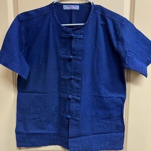 Elegant Blue Button Down Shirt for Women